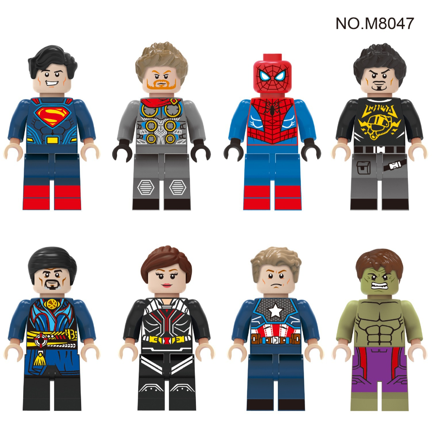 MOC 24 Hero Series Minifigure Set, Small Particle Building Blocks Toy