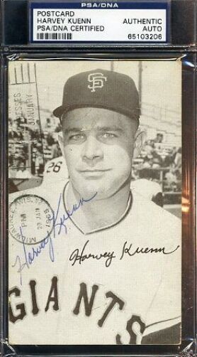 Harvey Kuenn Signed Psa/dna 1965 Gpc Photo Poster painting Postcard Autograph Authentic