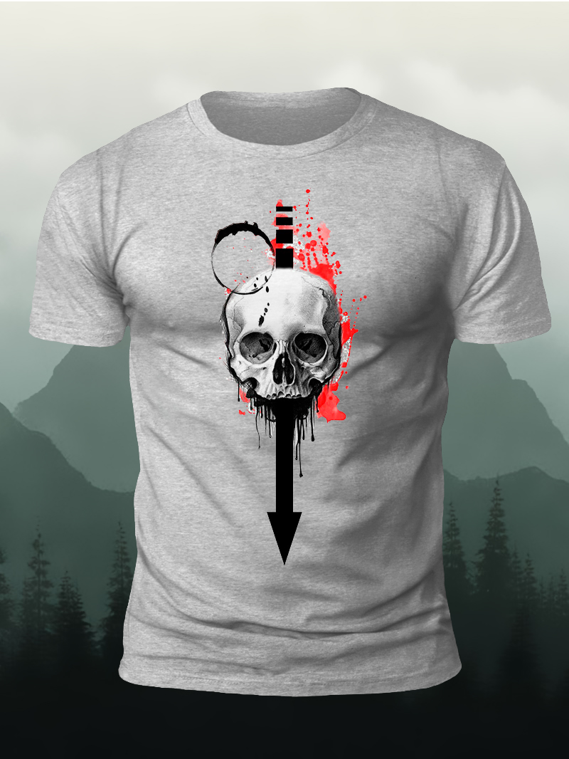Skull Arrow Print T-shirt