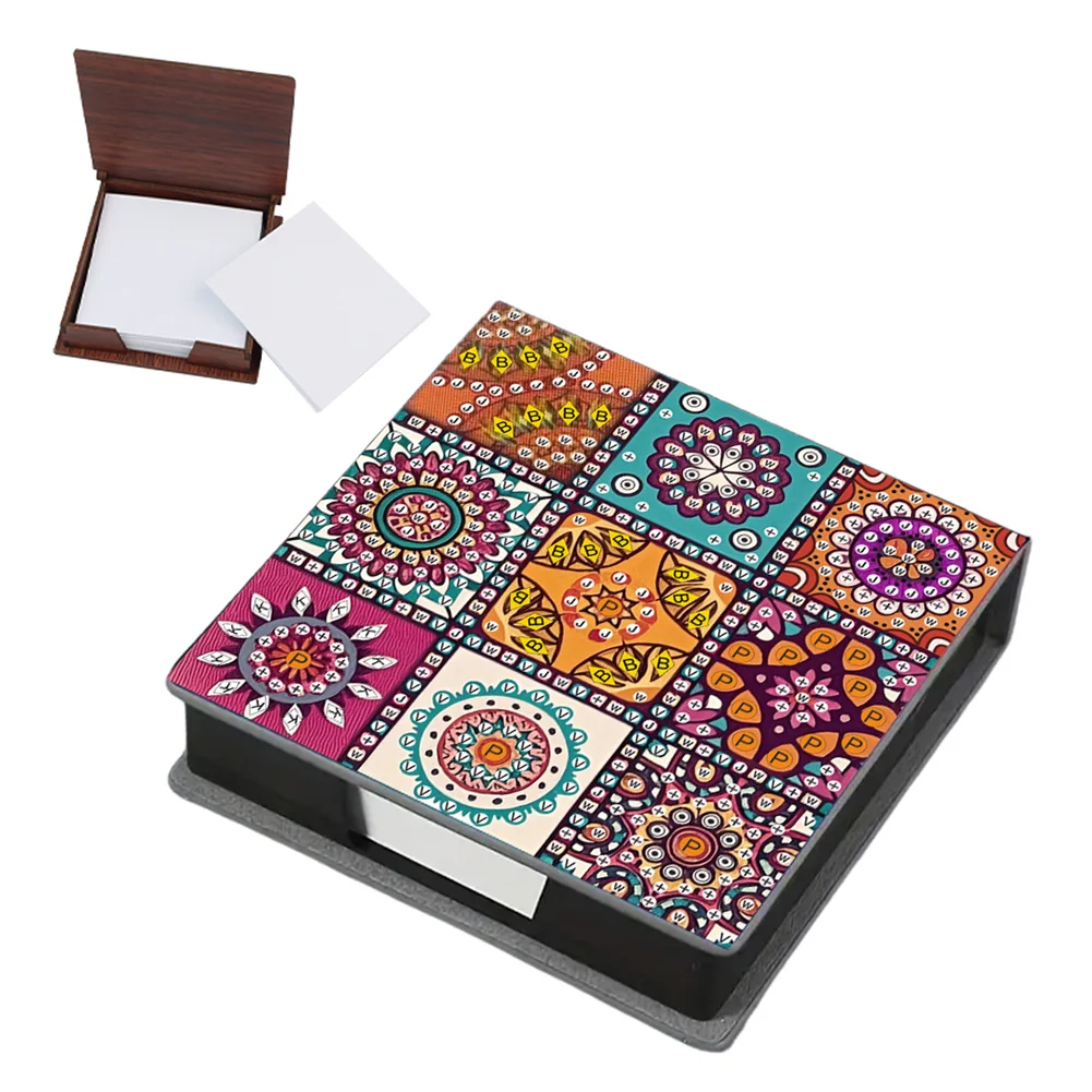 5D DIY PU Gem Painting Memo Pad Holder with 160 Sheets Paper (Mandragora)