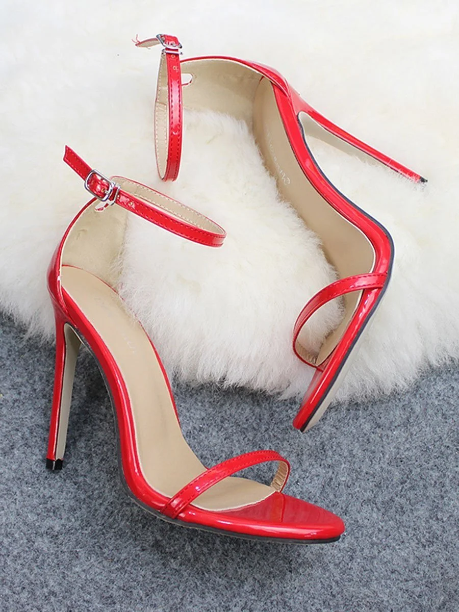 Solid Color T Strap Peep Toe Beach High Heels Casual Sandals