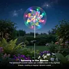 Solar Rainbow Pinwheel Garden Light with LED Solar Lights Solared Powered Wind Spinner Stake Waterproof Decorative Wind Spinner Lawn Lights for Lawn Patio Walkway Flower Bed