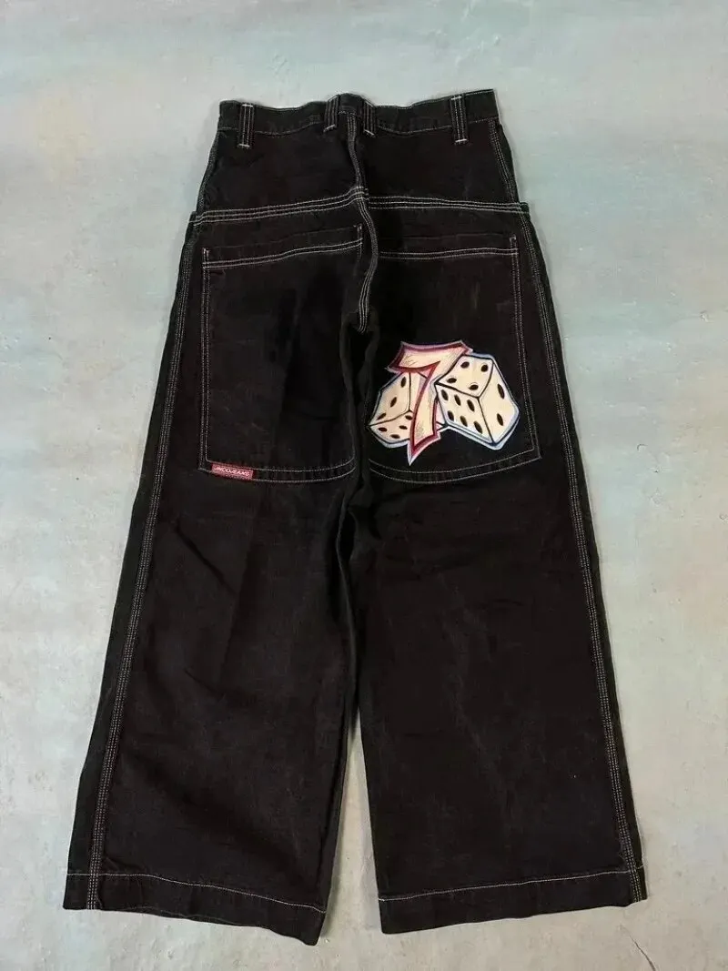 Uveng Year's Popular Style JNCO Graphics Jeans Y2K Hip-Hop Loose Jeans For Men And Women Harajuku