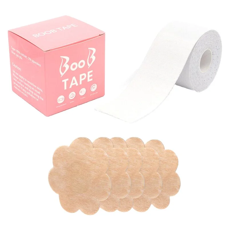 Billionm 1 Roll Women Boob Lift Tape Nipple Covers Sticker Free Cut Breast Chest Pasties Adhesive Tape Sticky Push Up Invisible Bra Pads