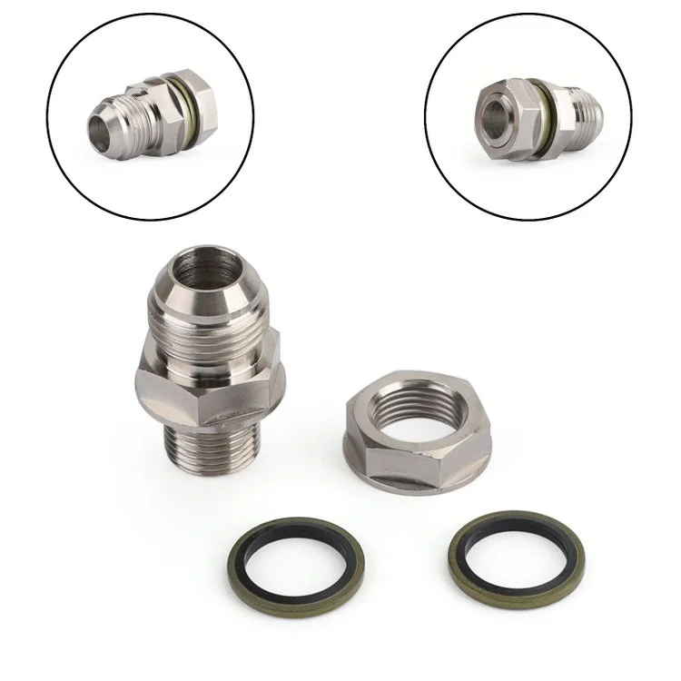 Garlaven Turbo Oil Pan Sump Return Drain Adapter Bung Fitting 10AN to M18x1.5 Silver Generic