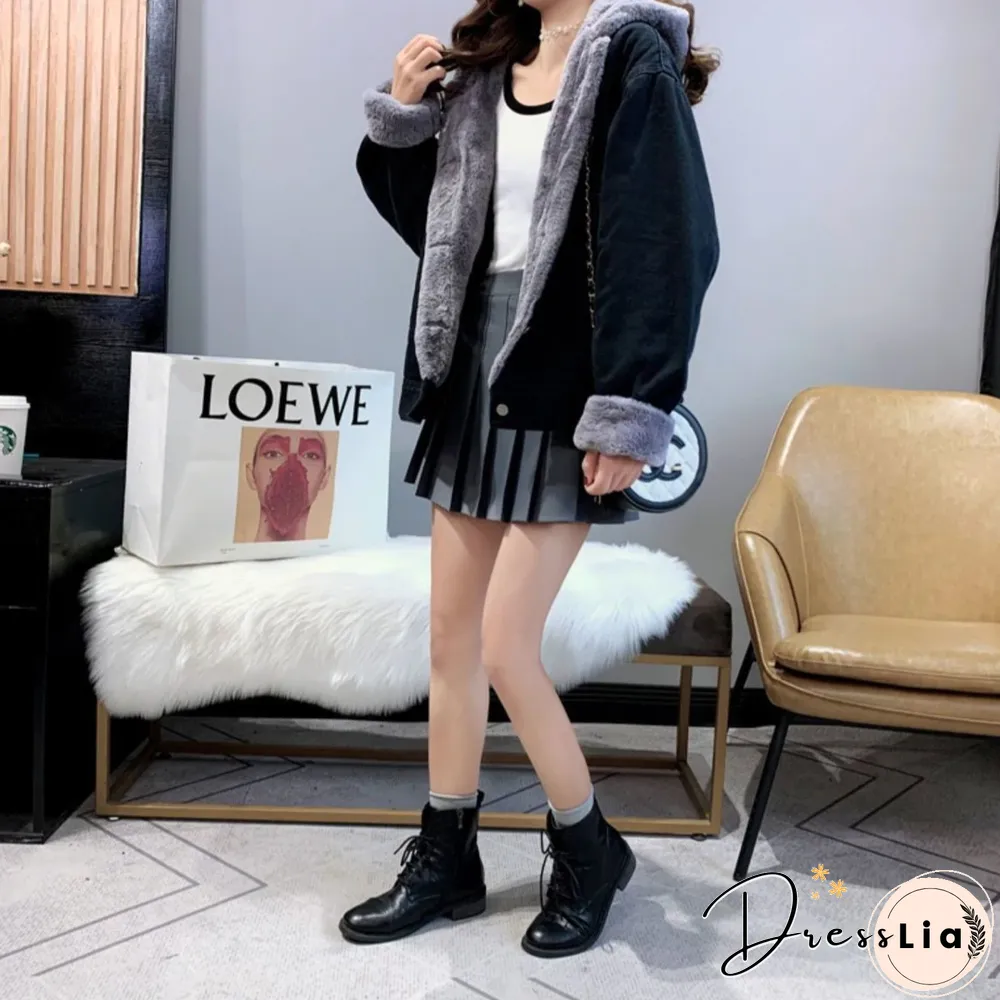 Denim Padded Loose Lazy Wind Coat Women