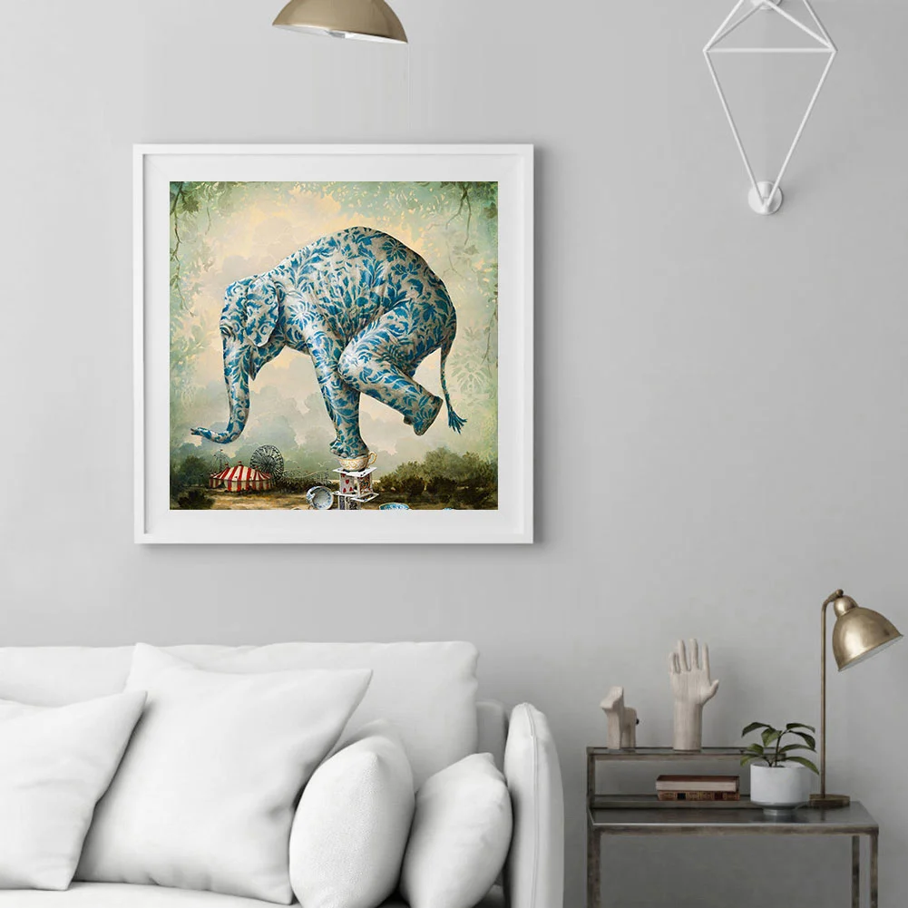 Full Round Diamond Painting 40*40cm - Elephant