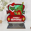 DIY Christmas Grinch Truck Diamond Painting Wooden Desktop Ornaments