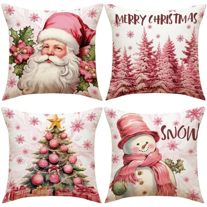 2023 New Pink Christmas Pillow Covers-New Christmas Home Products