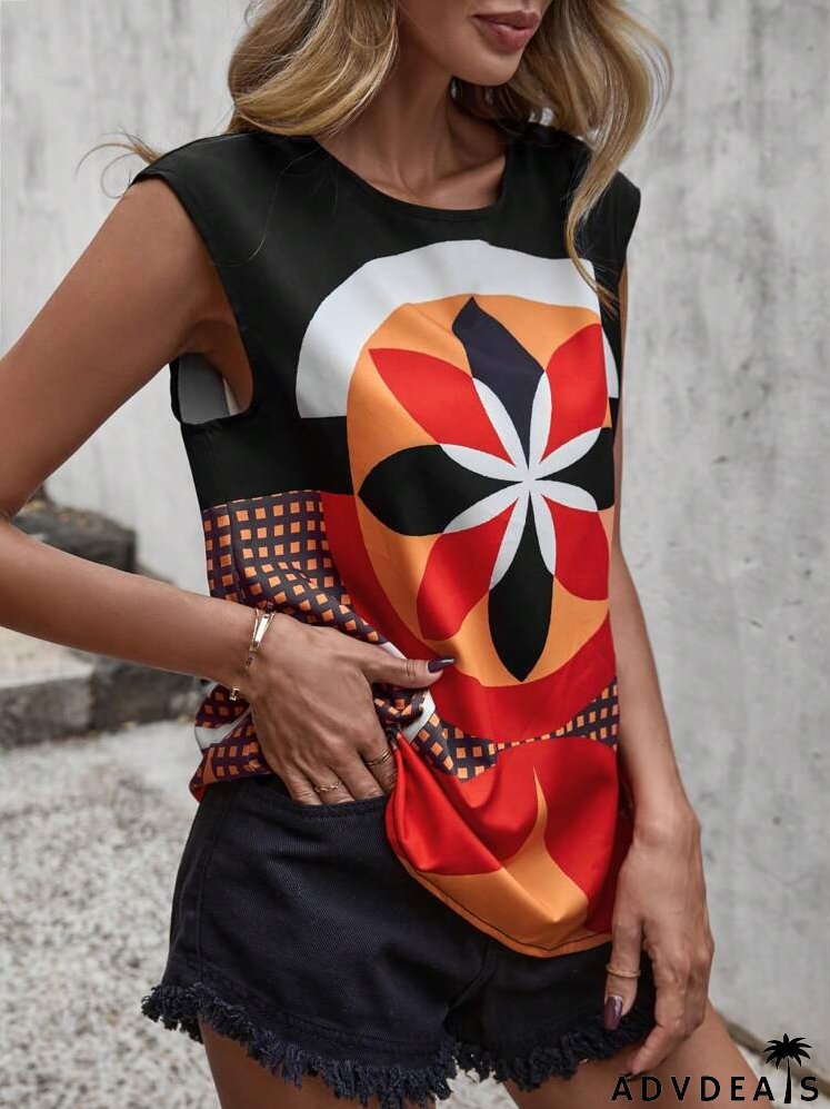 Floral Print Batwing Sleeve Blouse