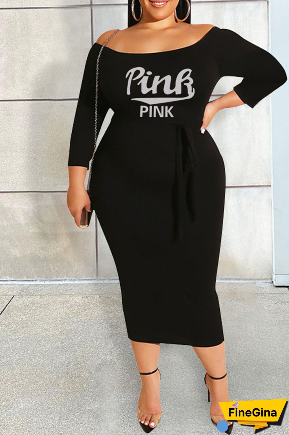 Blue Casual Print Bandage Patchwork Off the Shoulder One Step Skirt Plus Size Dresses