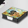5D Dachshund DIY PU Diamond Painting Notecard Box with 160 Sheets Paper Holder