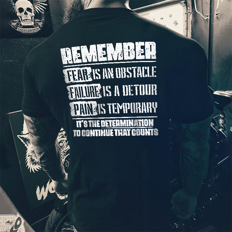 Livereid Remember Fear Is An Obstacle Printed Men's T-shirt - Livereid