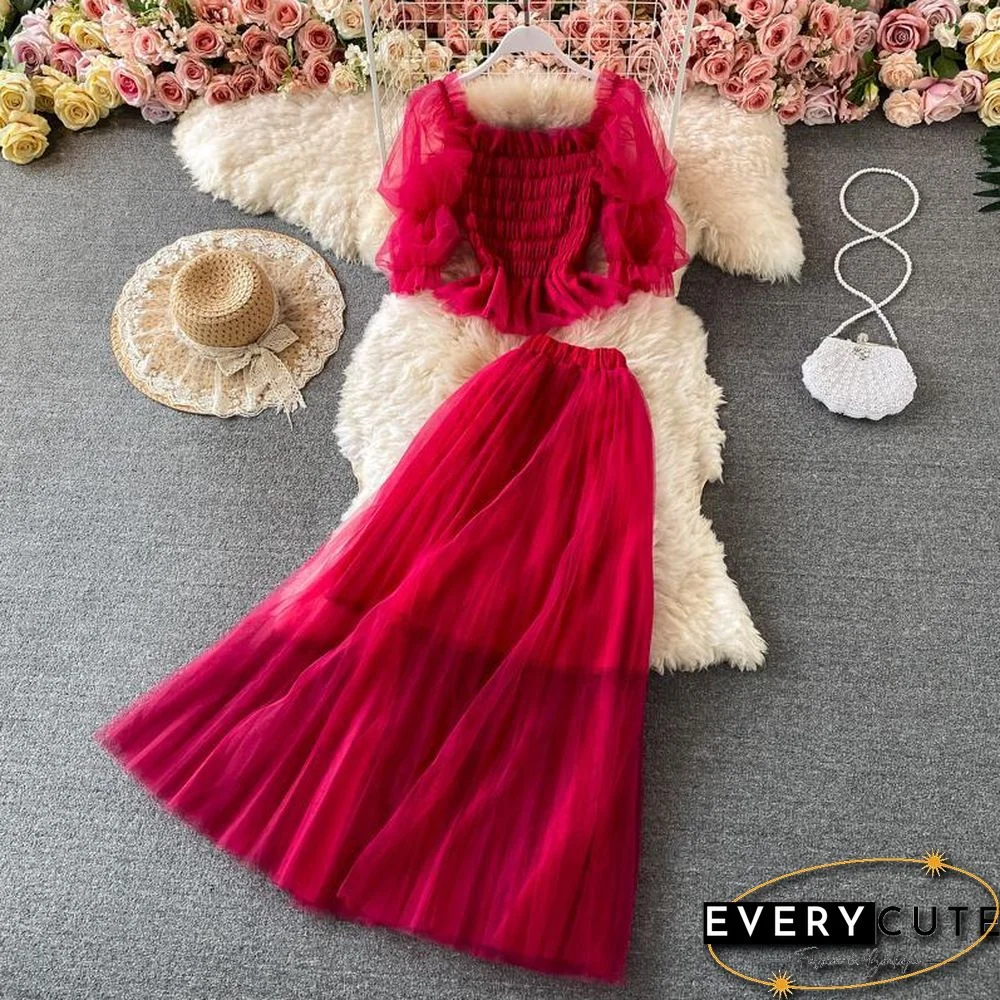 Mesh Chiffon Two-Piece Set P13426