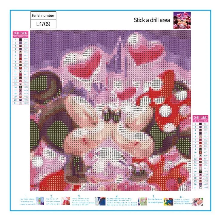 Diamond Painting - Full Round Drill - Cartoon Loving Mouse(30*30cm)