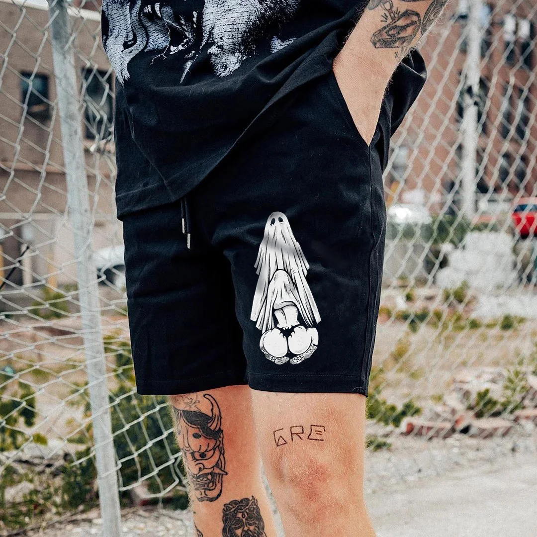 Ghost Sexy Lady Graphic Black Print Shorts