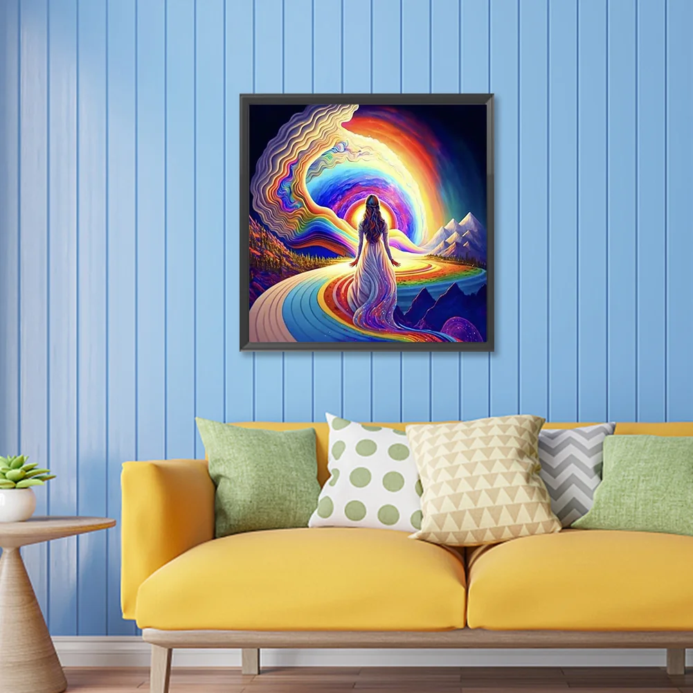 Diamond Painting - Full Round Drill - Rainbow Girl(Canvas|30*30cm)