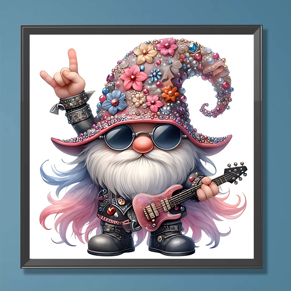 Diamond Painting - Full Round Drill - Guitar Gnome(Canvas|30*30cm)
