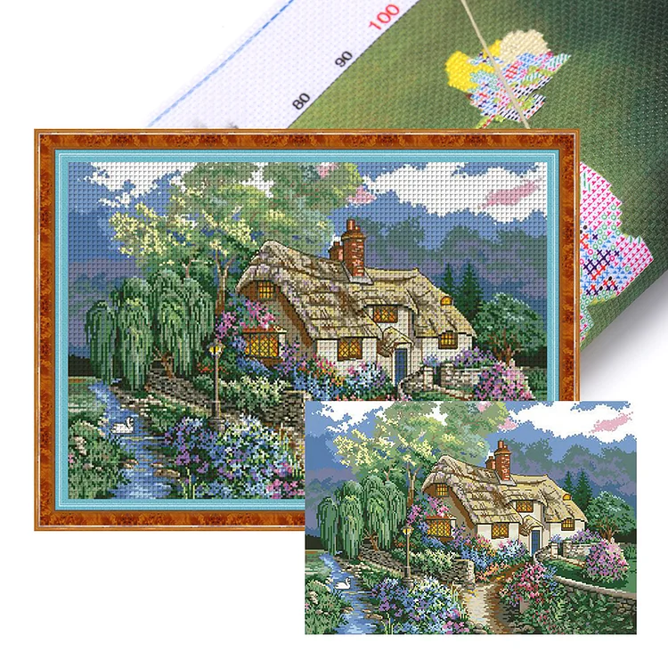 Joy Sunday Landscape - Printed Cross Stitch 14CT