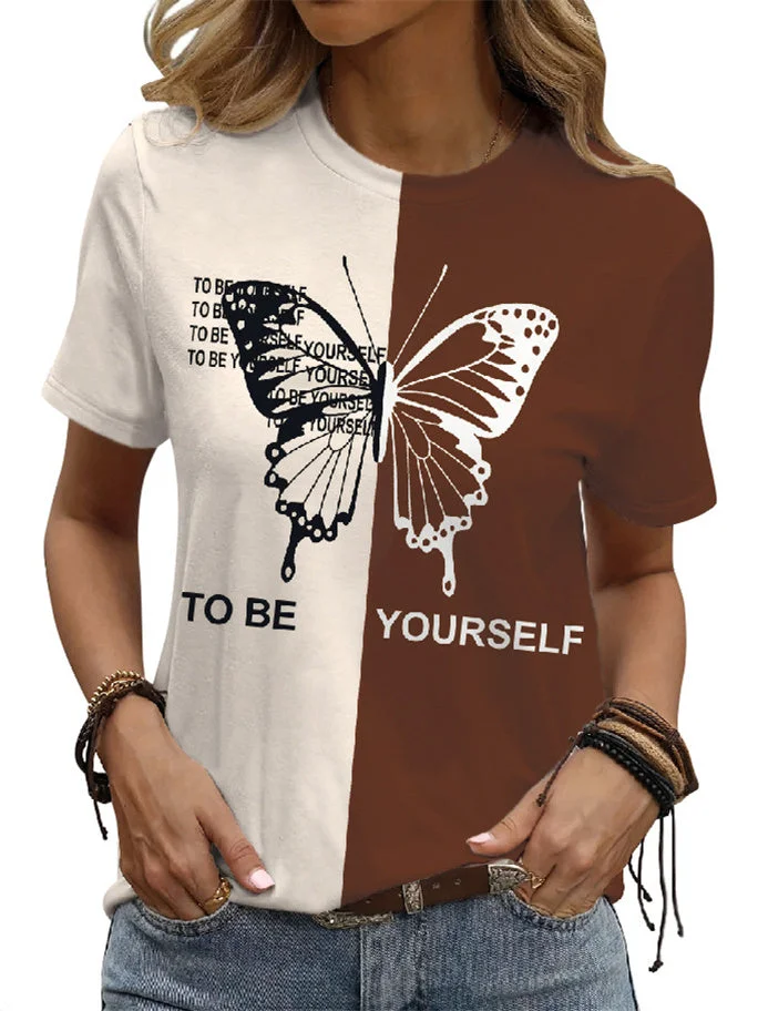 Women's Short Sleeve Scoop Neck Printed Graphic Tops