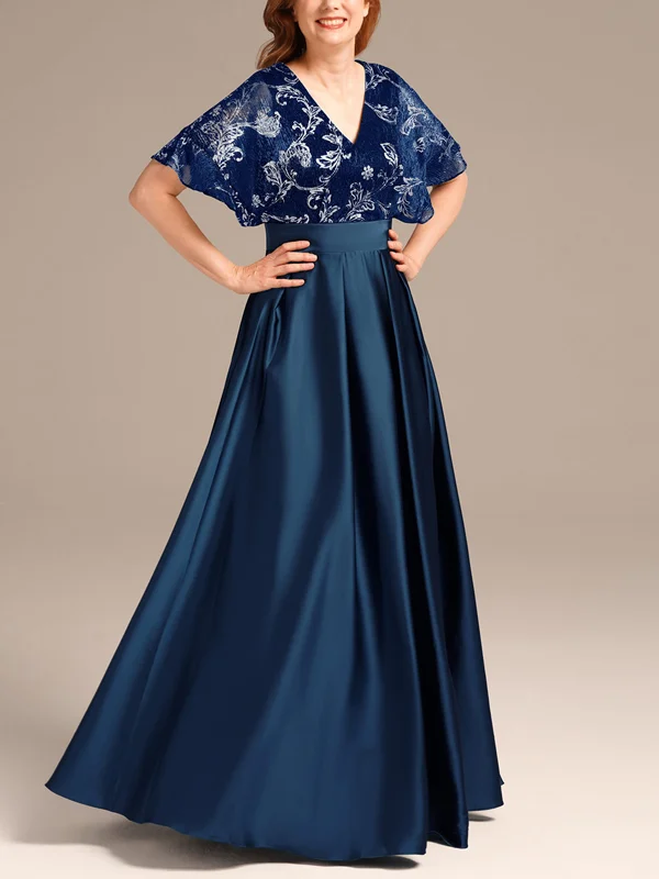 V-Neck Printed Short Sleeves Maxi Dress