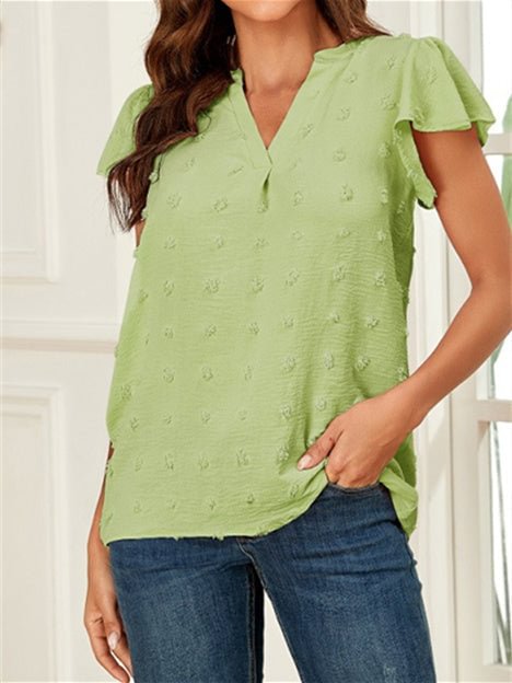 Women's Short Sleeve V-neck Floral Printed Top