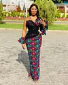 Printed Rhombus Look-Younger Sleeveless Round-Neck Maxi Dresses