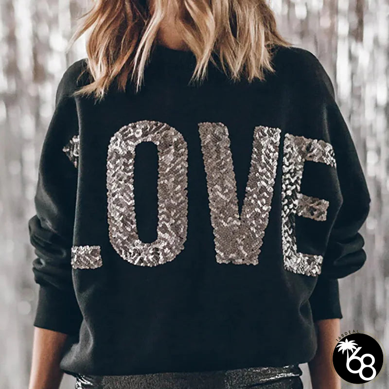 Women's V-Neck Polyester Long Sleeve Letter Pullover Blouses | 168DEAL