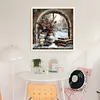 Winter Window Scenery-14CT Stamped Cross Stitch 50*50cm/19.69*19.69in tapestrymarket