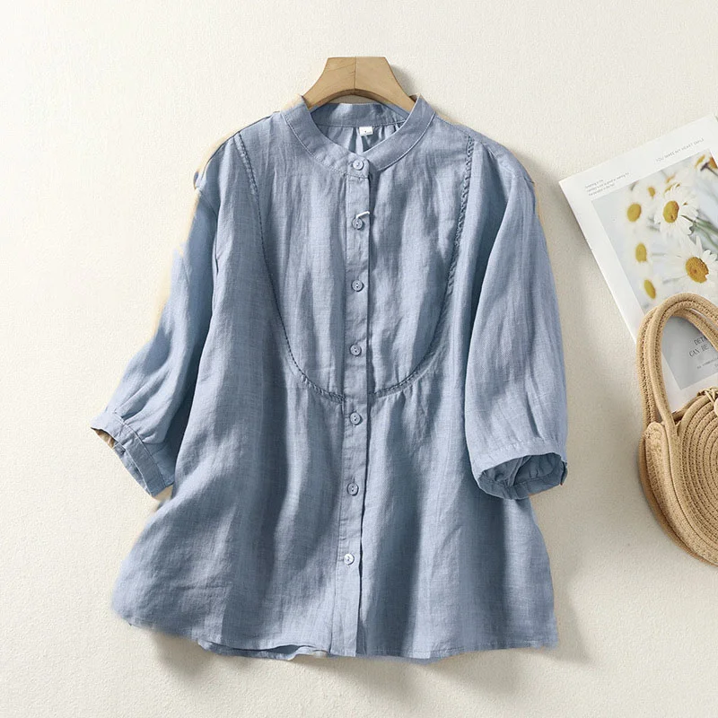 Fashion embroidery loose all-match top