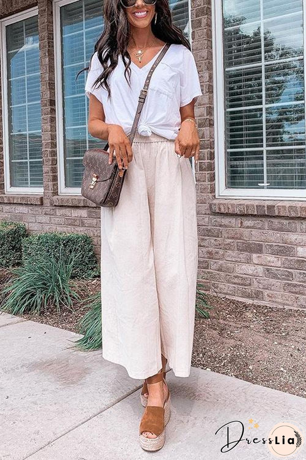 Pockets Linen Loose Pants