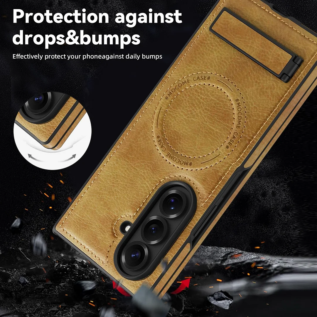 Samsung Galaxy Z Fold 6 Leather Case Magnetic Protective Case Holder Phone Case