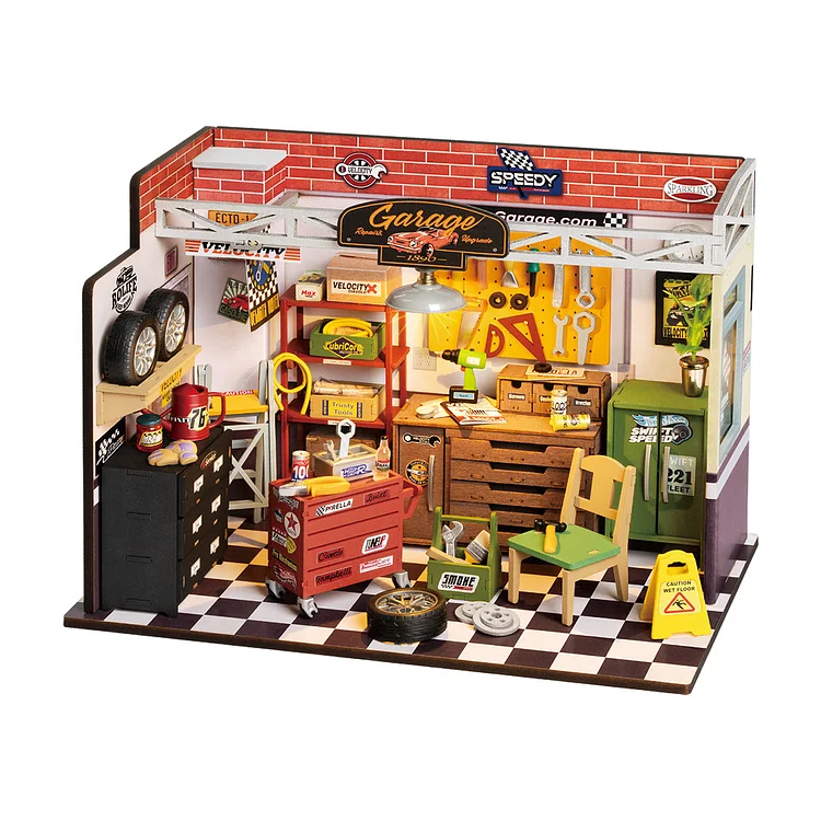 Rolife Garage Workshop DIY Miniature House Kit DG165 Robotime United Kingdom