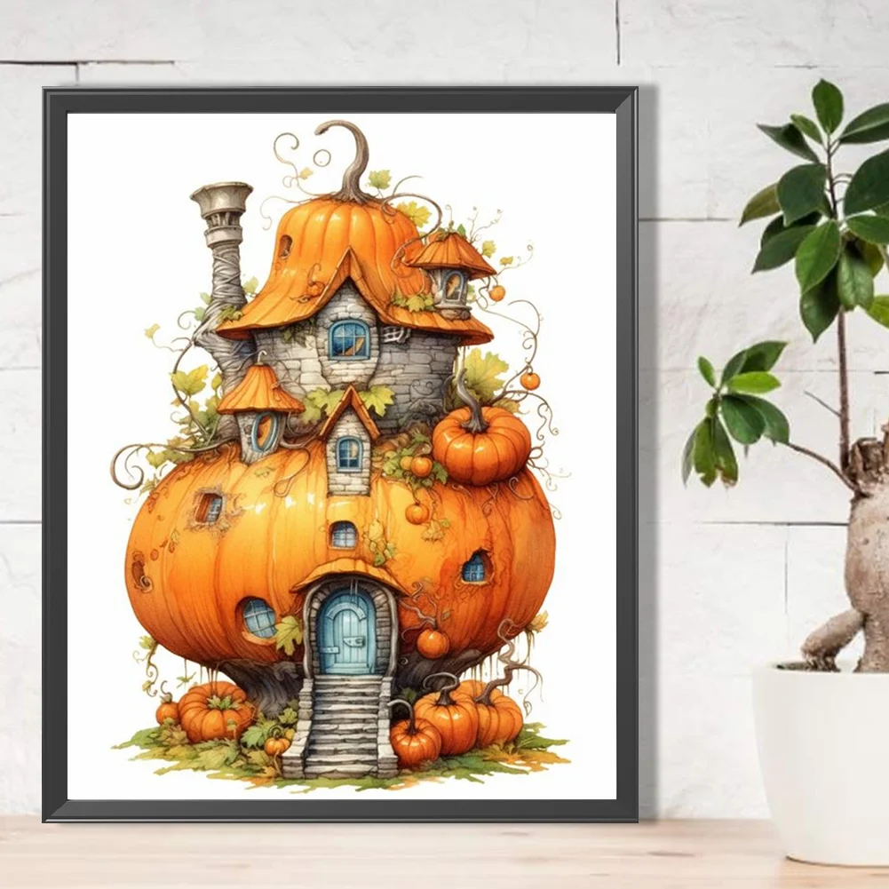 Diamond Painting - Full Round Drill - Pumpkin House(Canvas|40*50cm)