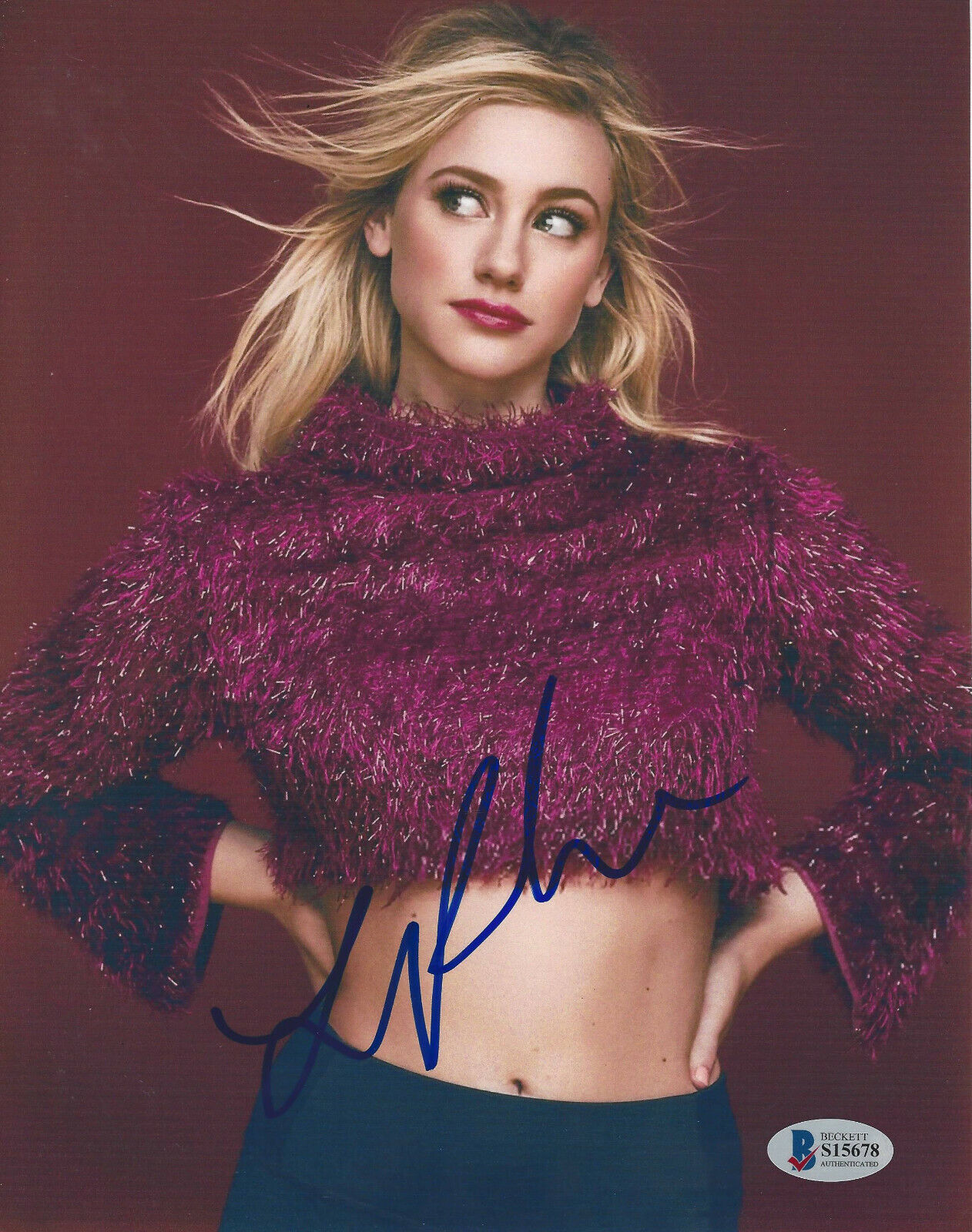 LILI REINHART SIGNED 'RIVERDALE' 8X10 Photo Poster painting SEXY ACTRESS BECKETT COA BAS