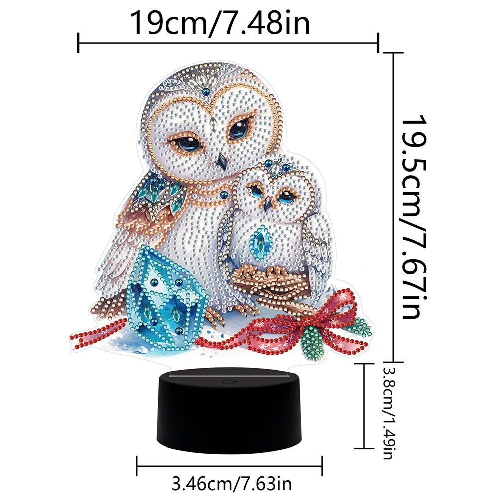 DIY Owl Butterfly Diamonds Painting Table Lamp 5D Diamond Painting Night Light