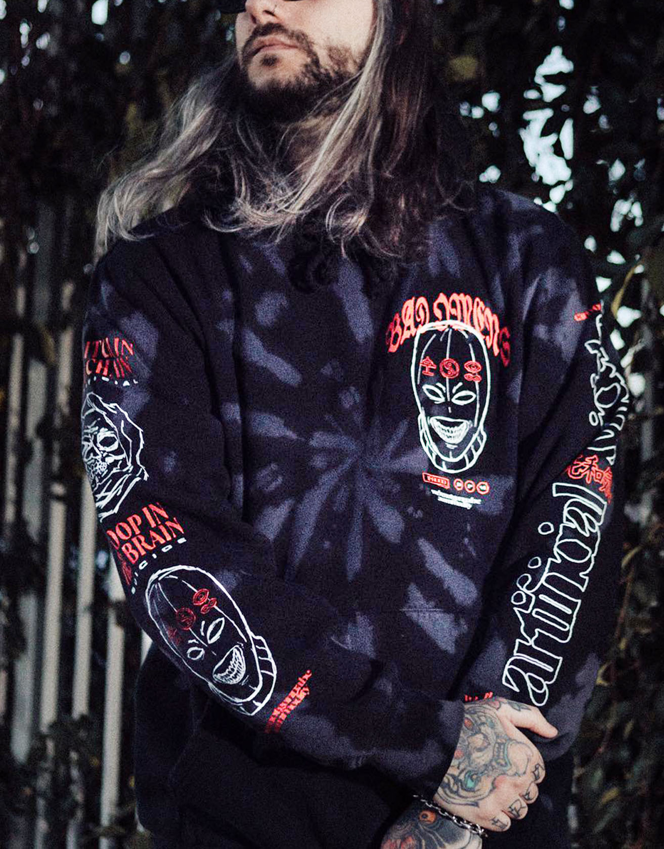 Men Print Hip Hop Rock Hoodie / TECHWEAR CLUB / Techwear