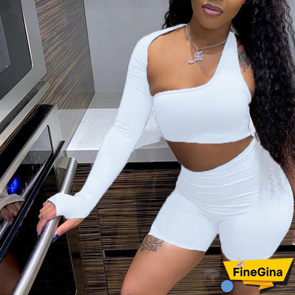 New Fashion Women Long Sleeve Crop Tops Sets Two Piece Set Slim Shirts Short Skirts Party Suit Two Piece Outfits