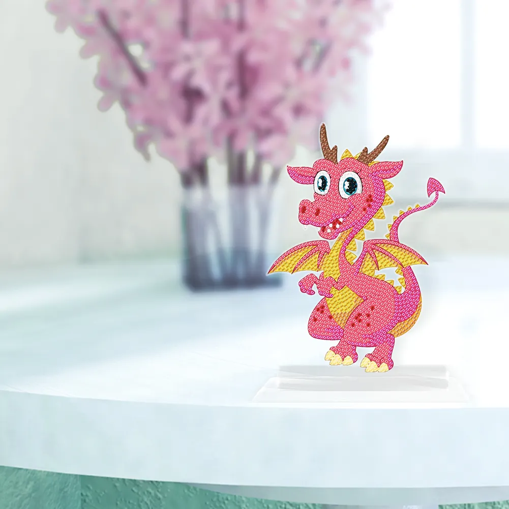 DIY Crystal Diamond Ornament Acrylic Multi-Color Dragon Kids Gift (5#)