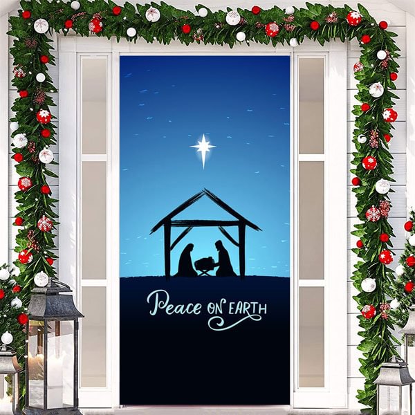 Nativity Peace on Earth Door Cover Mural