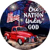 One Nation Under God - Round Metal Tin Signs(12*12Inch)