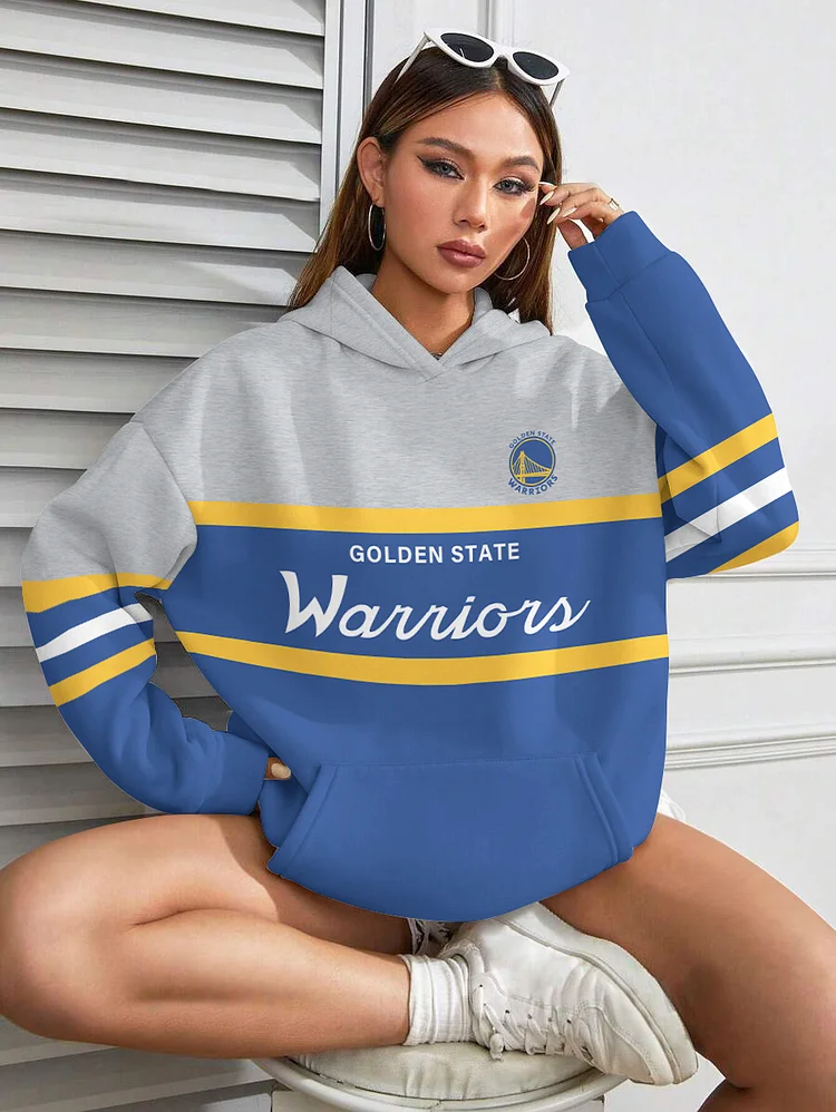 Golden State Warriors Printed Hooded Pocket Pullover Hoodie