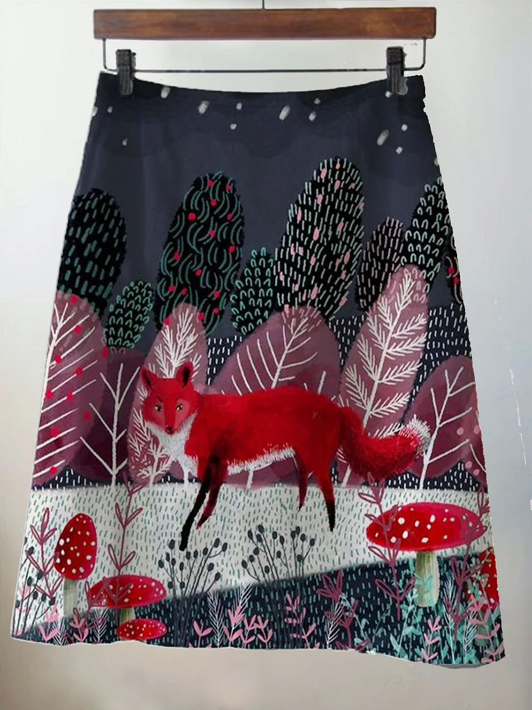 Holiday Floral-Print Skirt