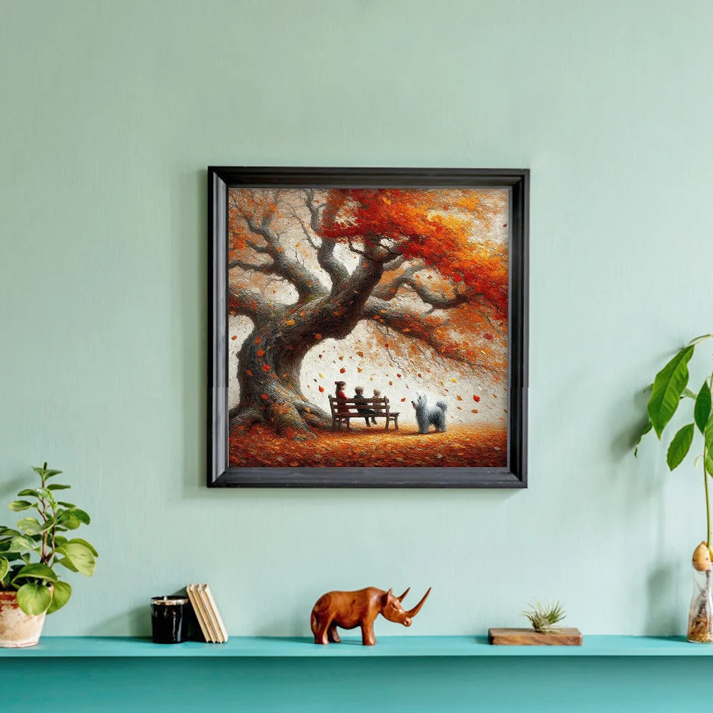 Diamond Painting - Full Round Drill - Autumn Tree Dog(Canvas|40*40cm)