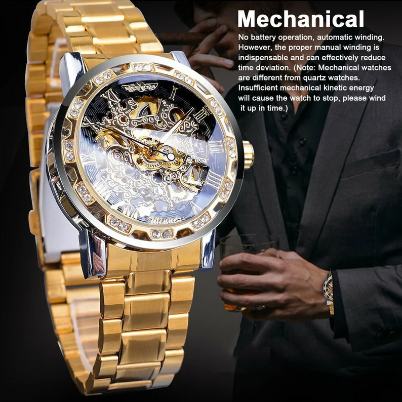 Fathers day Luxury Transparent Fashion Diamond Mens Watch  trabladzer