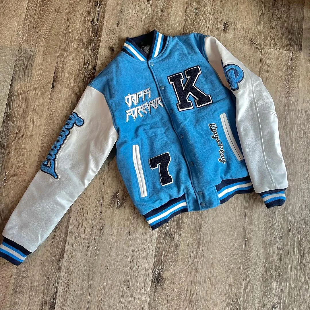 Trendy brand contrast color retro casual baseball uniform