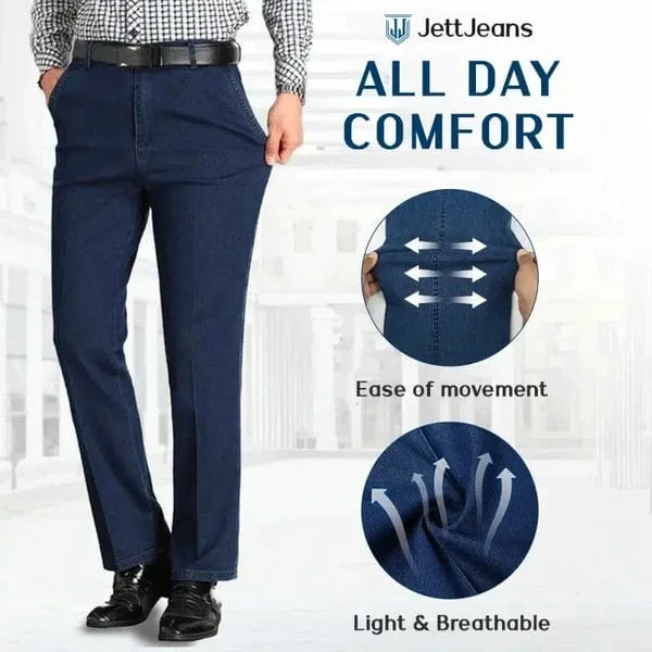 JettJeans3 &ndash; Men's High Waist Straight Fit Stretch Jeans