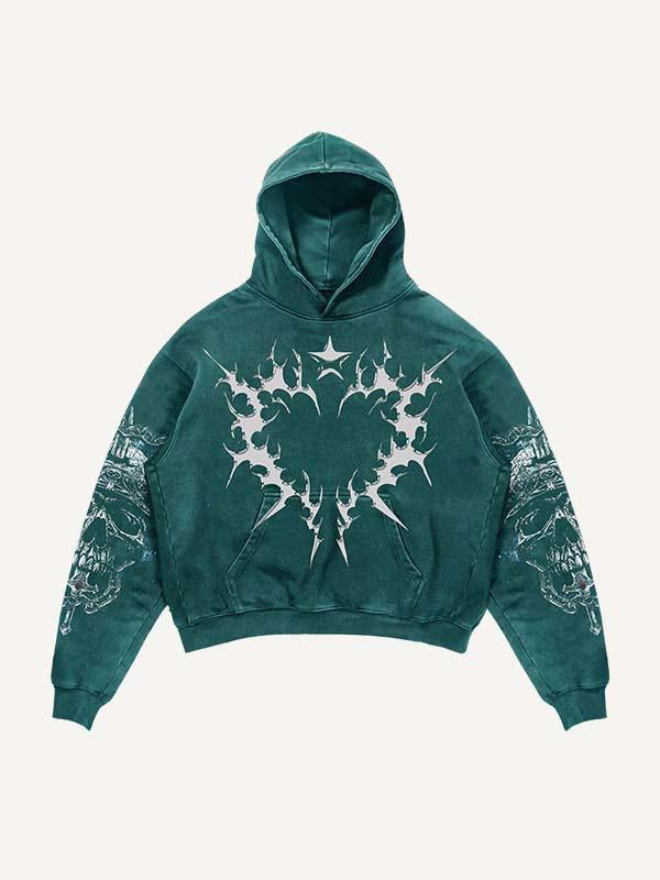 Figure&Wing&Letter&Graphic Print Slant Pockets Hoodie