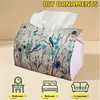 Jungle Birds DIY PU Diamond Painting Tissue Box Kit Desktop Tissue Holder with Rhinestone Diamond Desk Decorative Tissue Box for Adults Desktop Storage Organizer