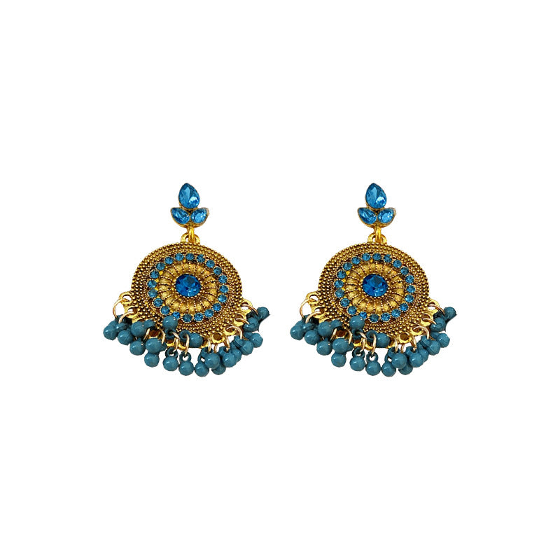Medieval Round Geometric Alloy Electroplating Earrings